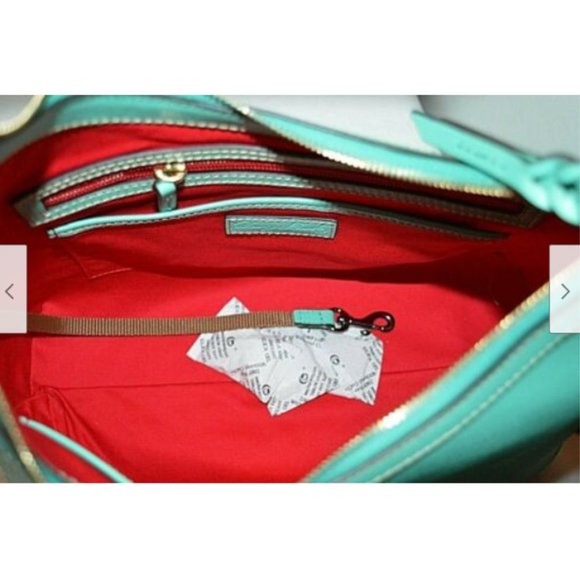 Dooney & Bourke Saffiano Italian Leather Mint Bag - Picture 9 of 11